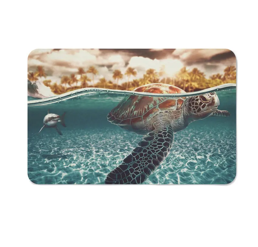Морские черепахи печатные Входные Коврики кактус напольный коврик в прихожей