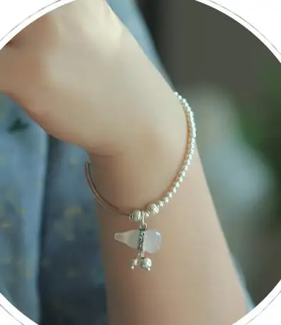 572 Чжао выберите размер оригинальная в вручную S925 серебряный браслет с бусами