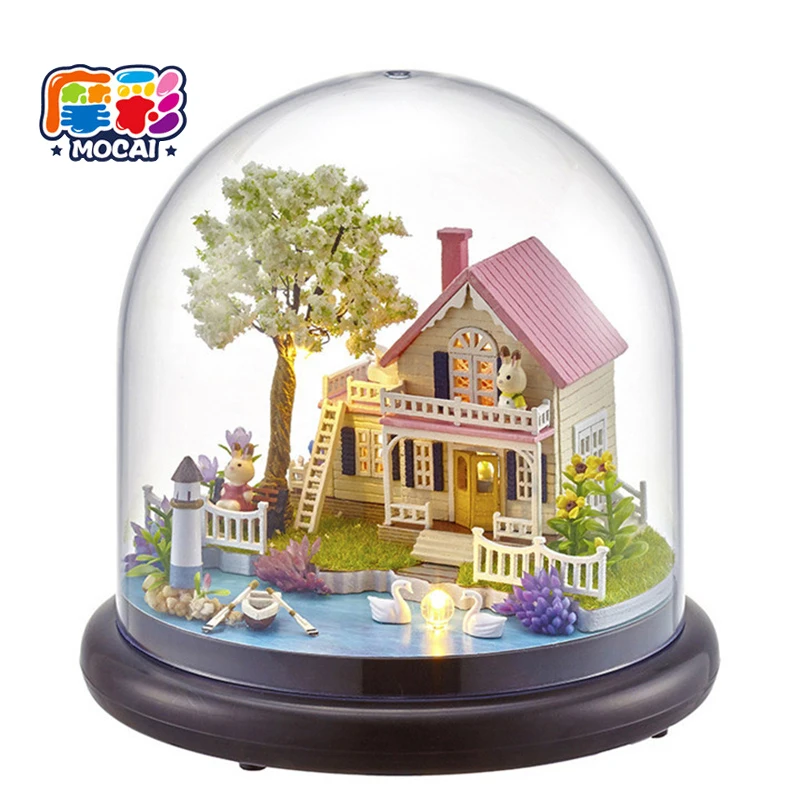 

Handmade Doll maison Furniture Miniatura house Diy Doll Houses Wooden Toys For Children Grownups Gift de poupee JHTY042