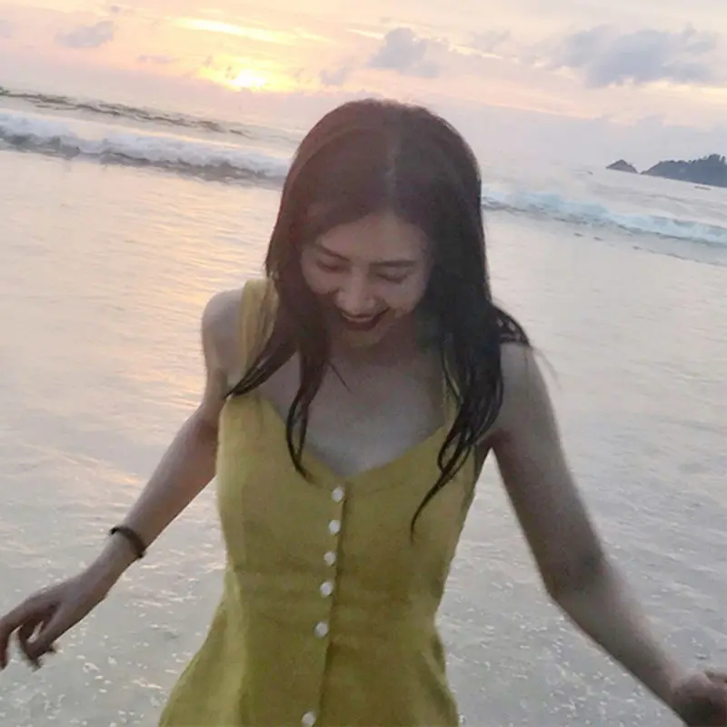 2019 платье сексуальное Gao Yuanyuan без спинки Спагетти ремень женское однобортное