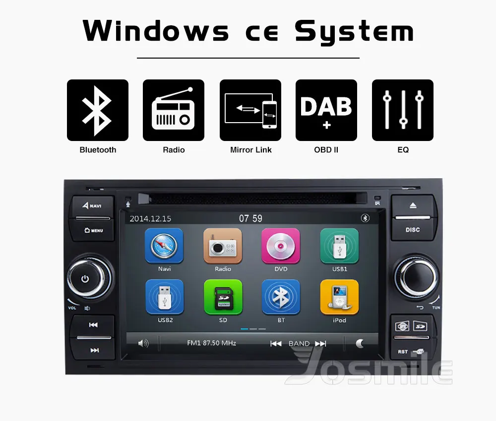 2 din Автомобильный радио мультимедиа для Ford Focus 2 3 mk2 Mondeo 4 Kuga Fiesta Transit подключения S-MAXC-MAX стерео аудио gps навигация