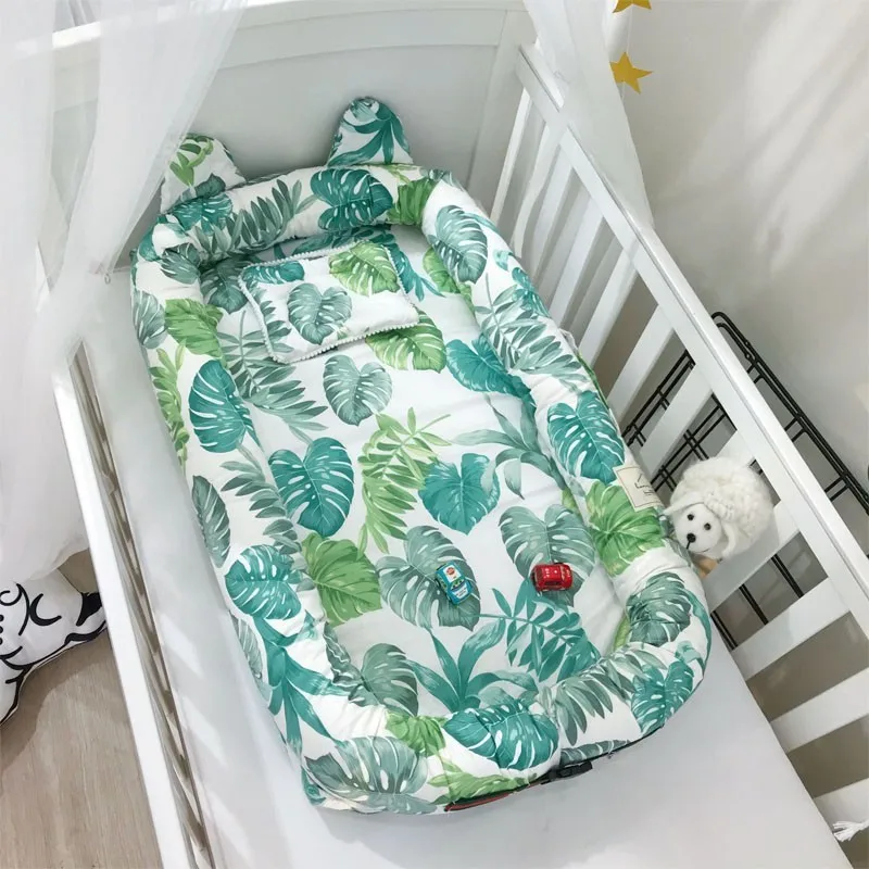 Leaf Classic Grey CACX разборное детское гнездо или гнездо для малышей, мята и совы, переносная люлька для младенцев и малышей - Цвет: Leaf Classic Grey
