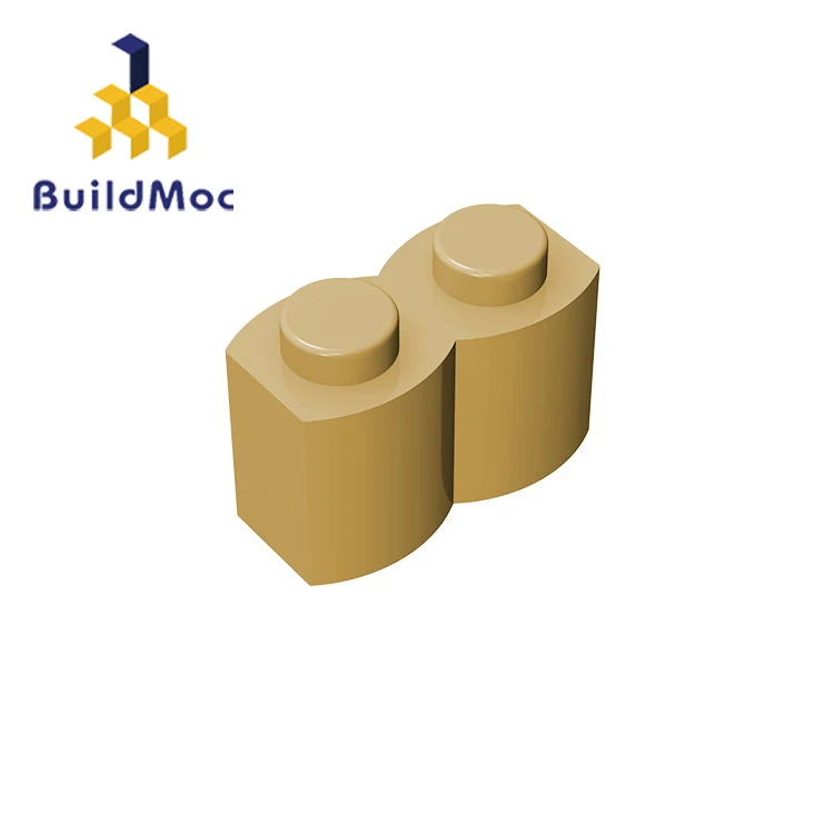 BuildMOC 30136 кирпич модифицированный 1x2 бревна для строительных блоков части DIY логотип развивающие творческие подарочные игрушки