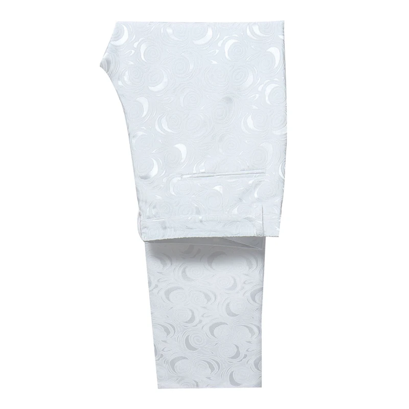 Мужские Элегантные жаккардовые костюмы с белыми розами и брюками Свадебный