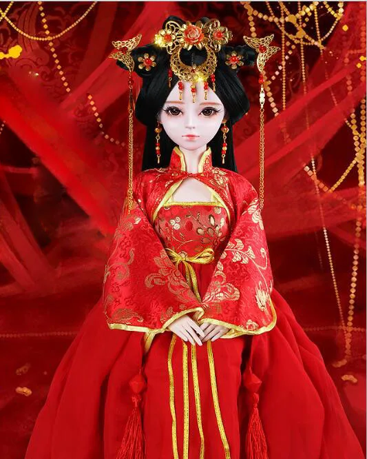 Классические 1/3 полностью силиконовые виниловые куклы Bjd макияж невесты 23 шарнир