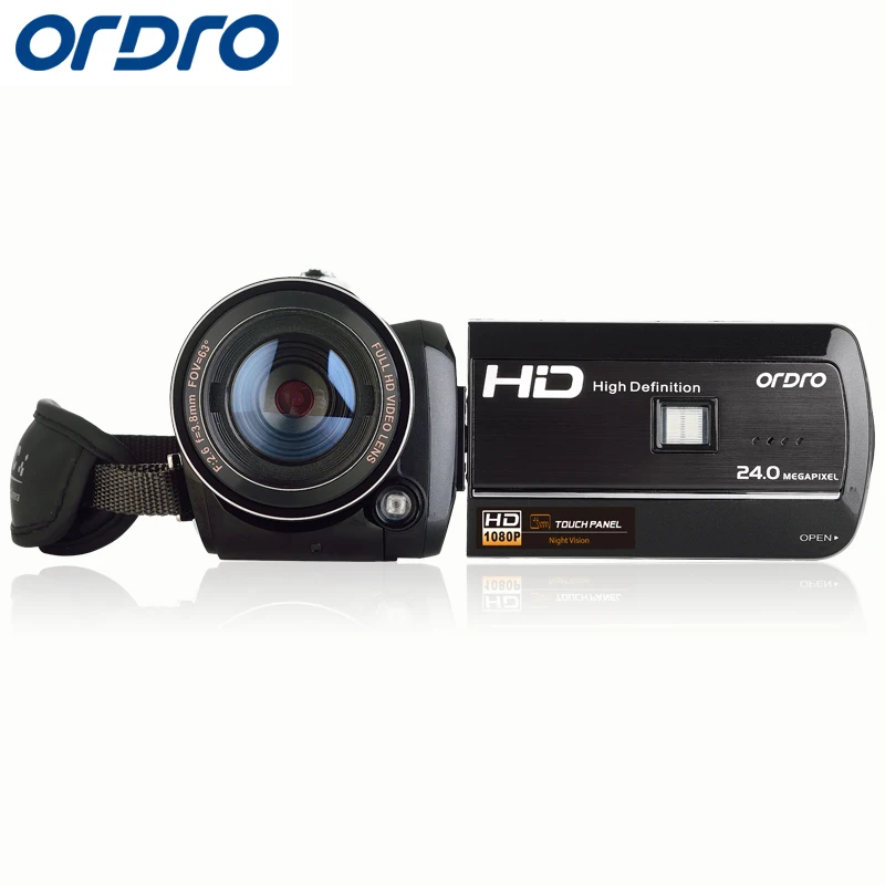 ORDRO Full HD 1080P 18X цифровая камера 3," с сенсорным экраном Цифровая видеокамера с разрешением 24 МП с сенсорным экраном и дистанционным управлением