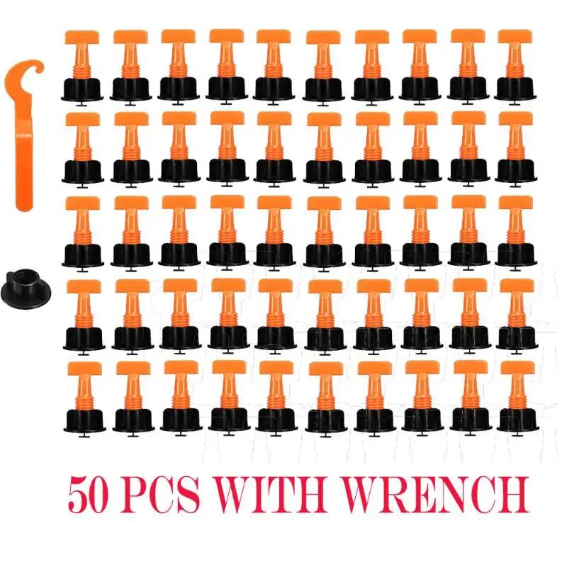 50 pcs With Wrench 75pcs/set 50PCS/SET Level Wedges Tile Spacers for Flooring Wall Tile Carrelage Level Replaceable Steel Needles Multi-function 2 - Цвет: 50 pcs With Wrench