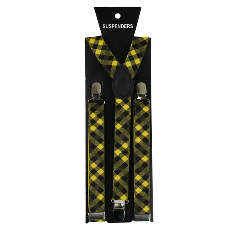 New Fashion2.5cm Wide Men Womens Adjustable Suspenders Red Plaids Clips On Y-Back Braces Elastic | Аксессуары для одежды