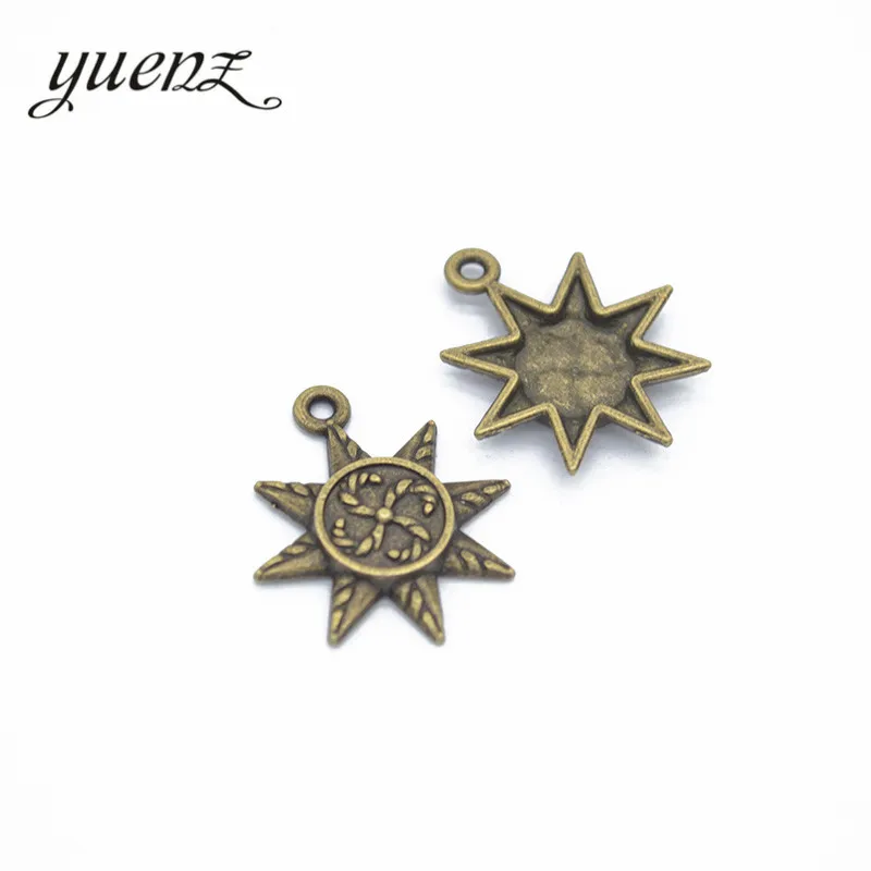 YuenZ 15 шт. антикварная Посеребренная Подвеска в виде солнца подвески ювелирные