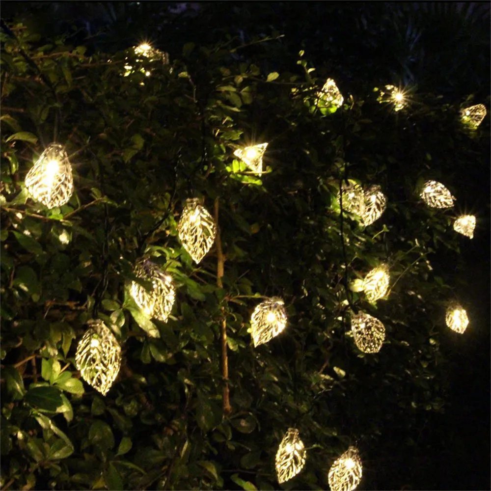 СВЕТОДИОДНАЯ Гирлянда в виде железных листьев 1 5 м|string solar lights|iron solarlight string |