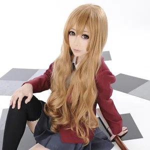 Тигровый Дракон Toradora! Aisaka Тайга 80 см длинный льняной коричневый волнистый термостойкий косплей костюм парик