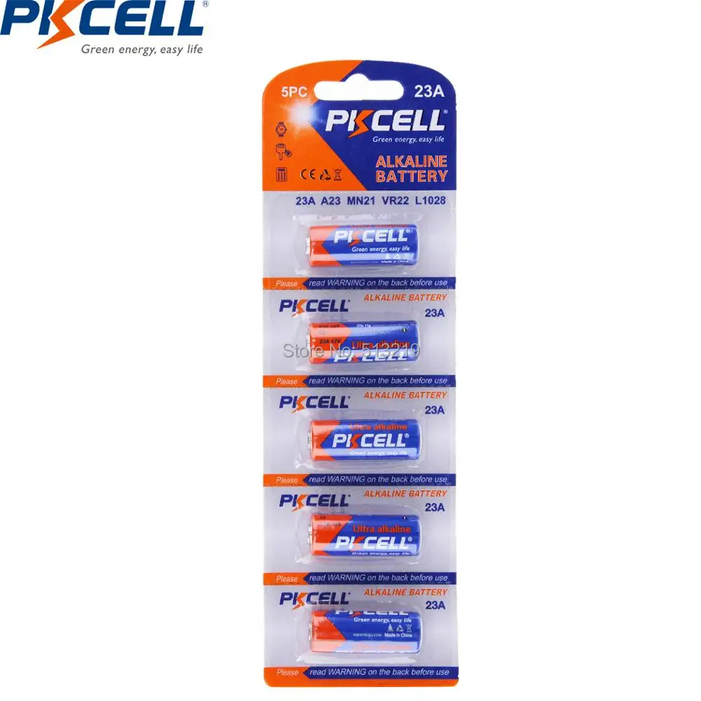 PKCELL 10 шт. 23A L1028 A23 A 23 RV08 и 27A 12V MN27 A27 L828 12v щелочные батареи первичные сухие