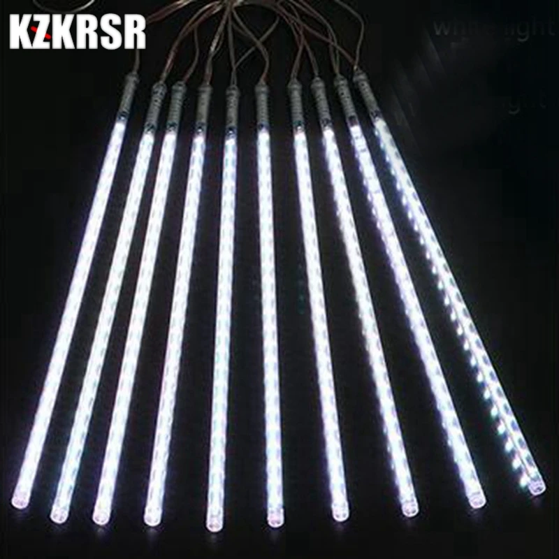 KZKRSR Водонепроницаемый 20 м 30 см 50 Led Метеоритный дождь свет 8 шт Трубы AC110V AC220V