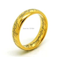 us size 5 to13 the tungsten carbide one ring of power width 6mm gold silver color black fashion movie jewelry