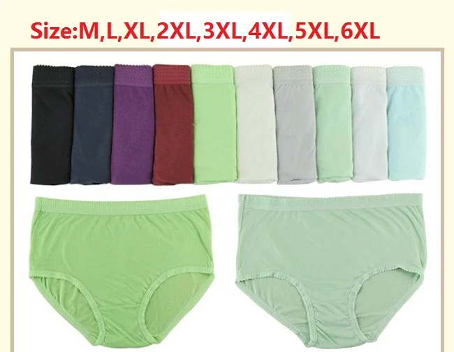 

M,L,XL,2XL,3XL,4XL,5XL,6XL Women's plus size cotton briefs everyday underwear cotton panties 5pcs/lot