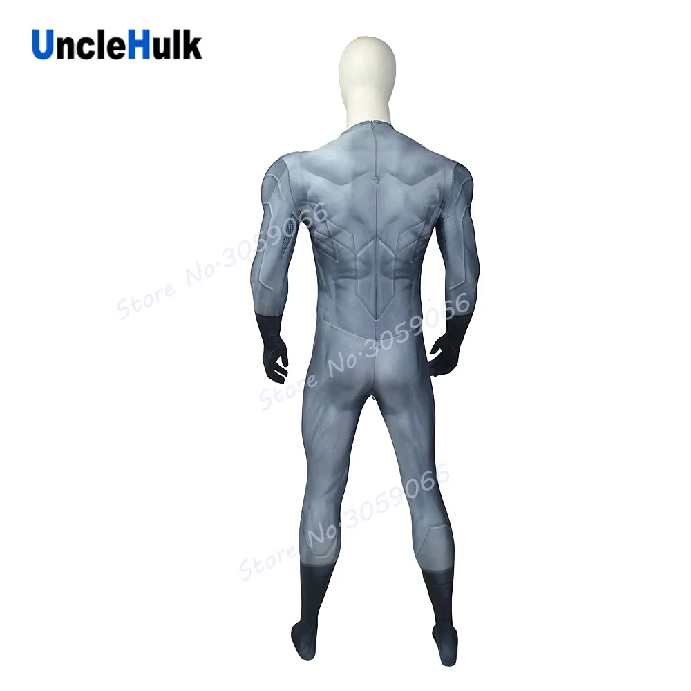 Стальной серый костюм Zentai с шелковой нитью из спандекса для мышц | UncleHulk