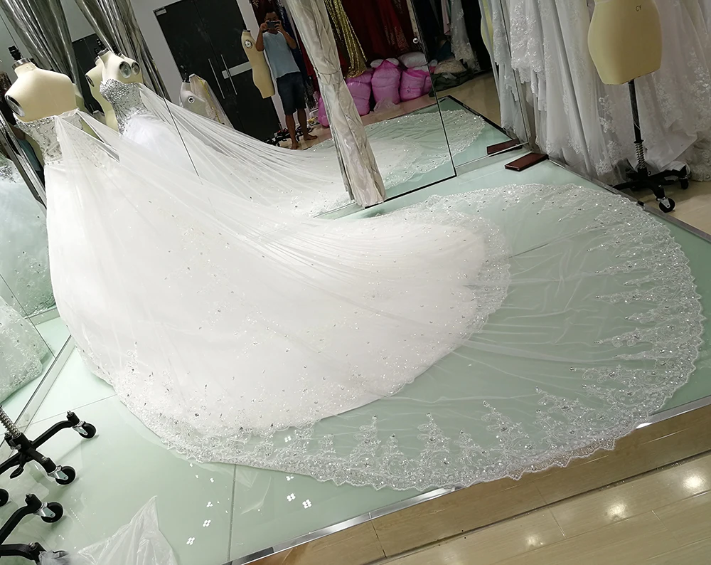 Роскошные свадебные платья Vestido De Noiva 2018 бальное платье с бисером и длинным