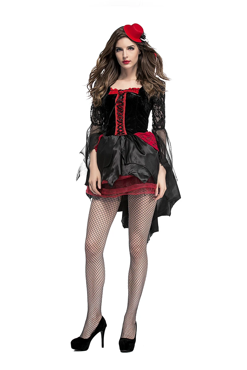 2017 Женский Костюм черной ведьмы для взрослых на Хэллоуин женское готическое