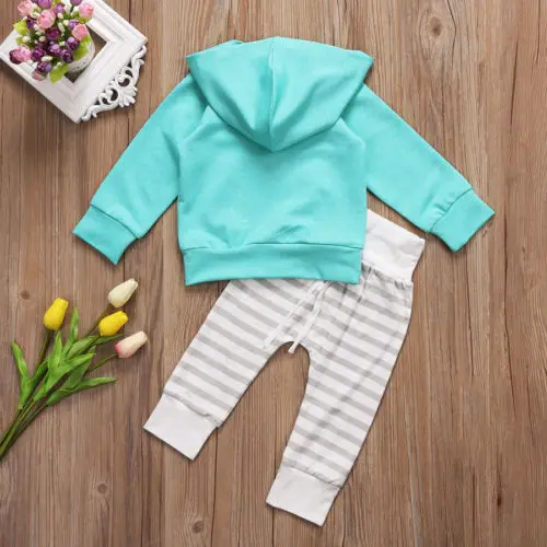 Комплект одежды из топа с капюшоном и брюк в полоску длинным рукавом|set clothes|outfit