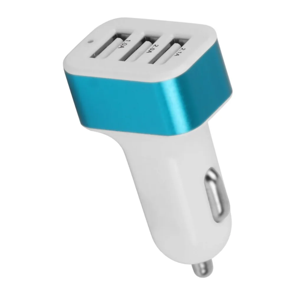KOOYUTA Универсальное USB Автомобильное зарядное устройство 3 порта автомобильное зарядное устройство адаптер автомобильный прикуриватель 2.1A 1A для iPhone 8 LG htc samsung