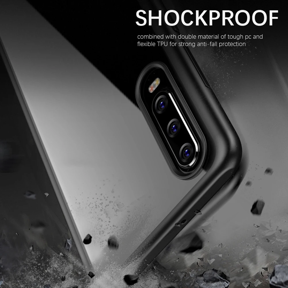 Прозрачный Акриловый чехол бампер IPAKY для Huawei P30 Pro/P30 силиконовый + ТПУ чехлы