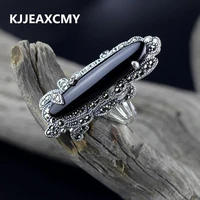 kjjeaxcmy s925 silver inlaid black onyx ring female models glossy black models wild
