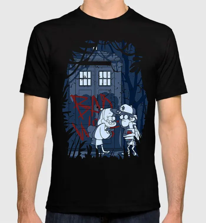 Newest 2018 Gravity Falls Doctor Who Combo Men's Women's T-shirt Mabel Pines Tardis Tee Brand Clothing Hip-Hop Top | Мужская