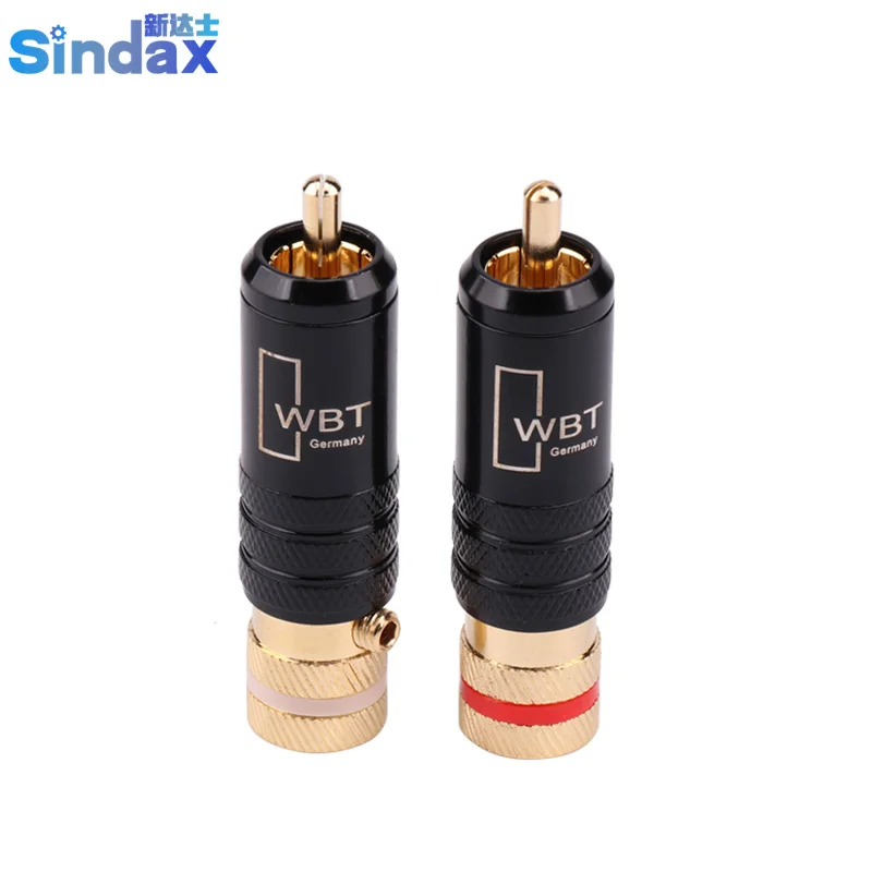 Sindax WBT 0144 штекер для сигнальной линии RCA переходник lotus head Медный позолоченный