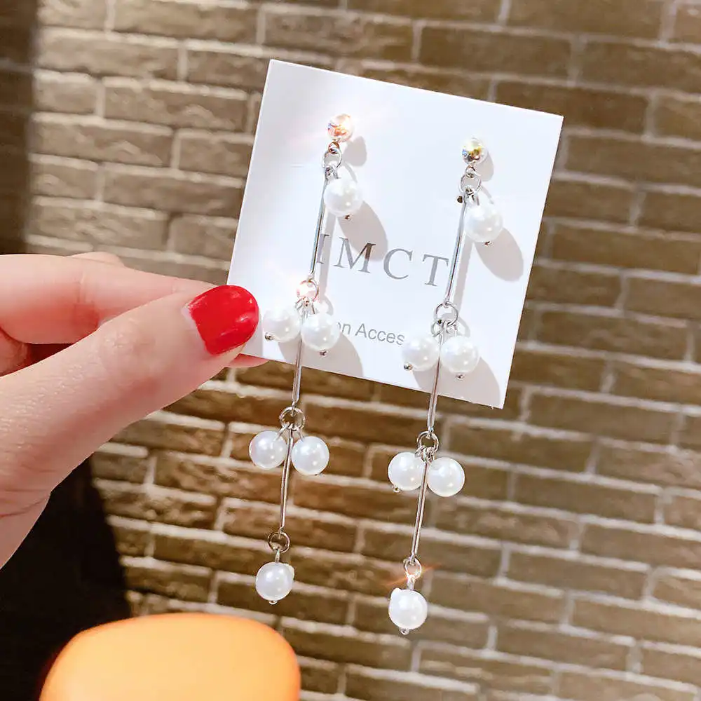 e034silver Корейский стиль, Кристальные Висячие серьги для женщин, украшенные звездами, геометрические Висячие серьги, ювелирные изделия для свадебной вечеринки, Brincos - Окраска металла: e034silver