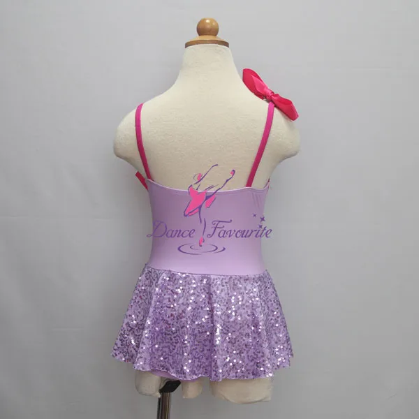 Lilac sequin Лиф из спандекса балетный костюм с пачкой для девочек детская балерина
