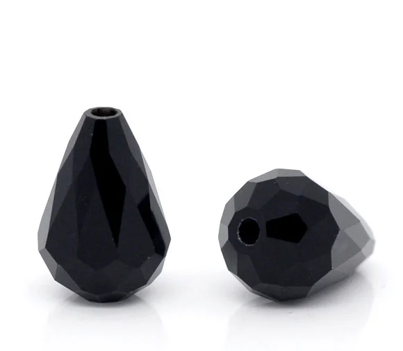 DoreenBeads 50 шт. Черные Хрустальные стеклянные граненые каплевидные бусины 5500 11x8 мм