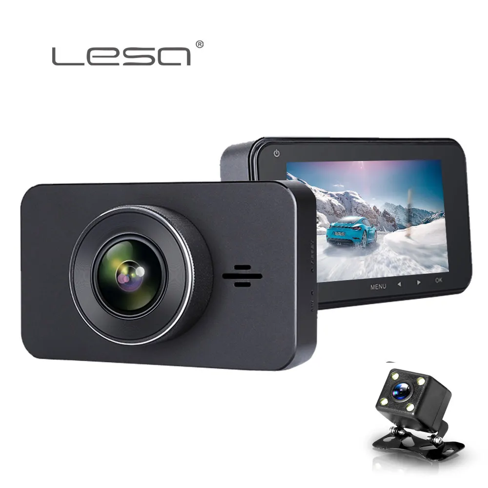 LESA Автомобильный dvr gps 1296 P Dash Cam Автомобильная камера парковочный мониторинг Full HD