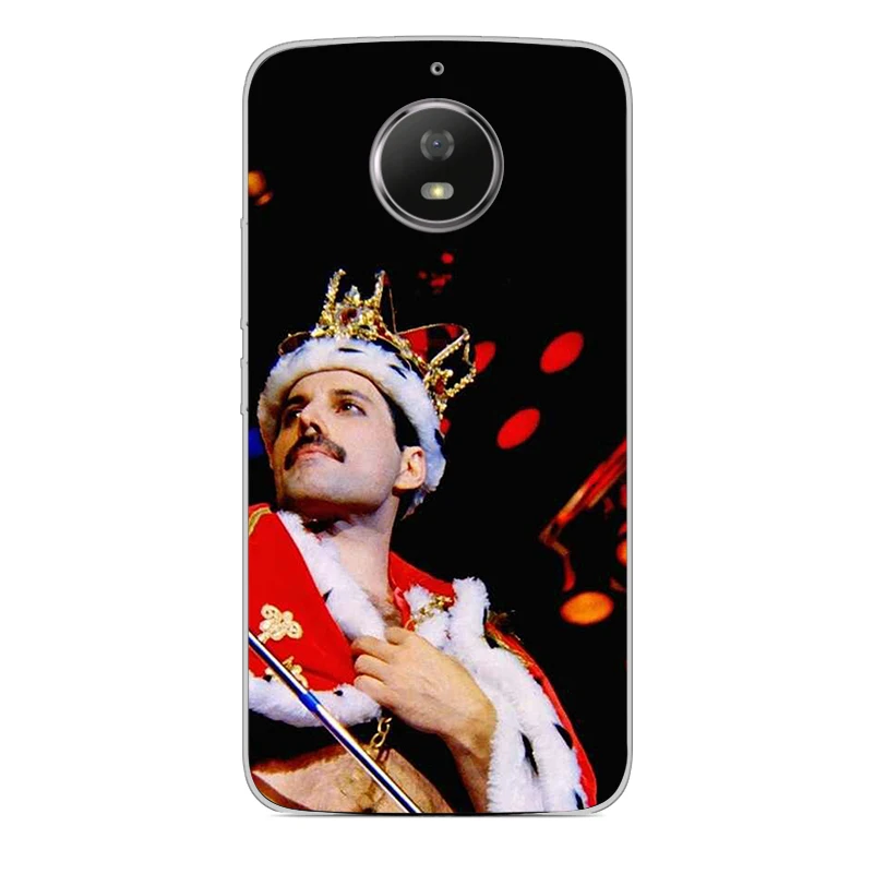 ciciber Phone Case for Motorola Moto G6 G5 G4 G5S M Soft TPU E5 E4 Z2 Z3 C Play Plus Go X4 One Power Freddie Mercury |