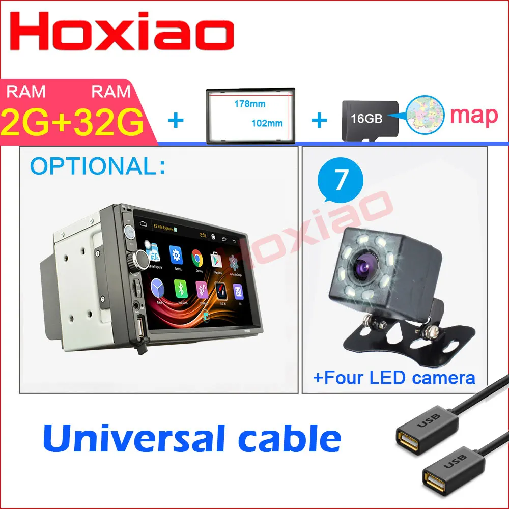 E-7010A-2G-8LED Android 2 Гб ОЗУ 32 Гб ПЗУ автомобильное радио стерео gps навигация Bluetooth USB SD 2 Din сенсорный автомобильный мультимедийный плеер аудио плеер авторадио - Цвет: E-7010A-2G-8LED