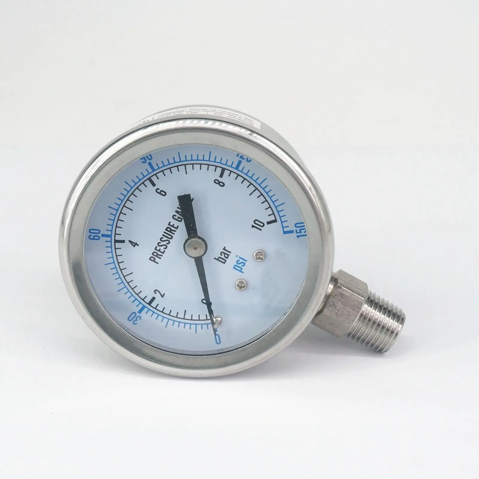 Портативный Манометр с двойным циферблатом 1/4 &quotNPT 304 из нержавеющей стали
