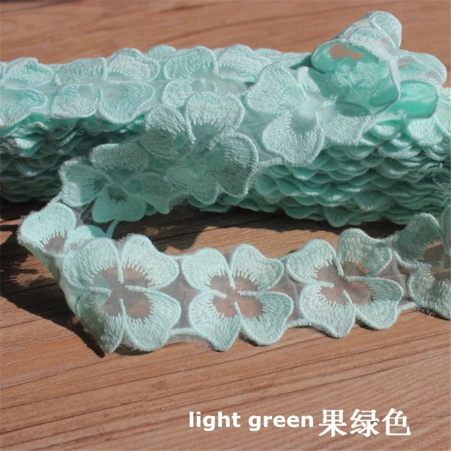 14 ярдов * 5 см Вышивка Бабочка кружевная лента органза кружева DIY Швейные