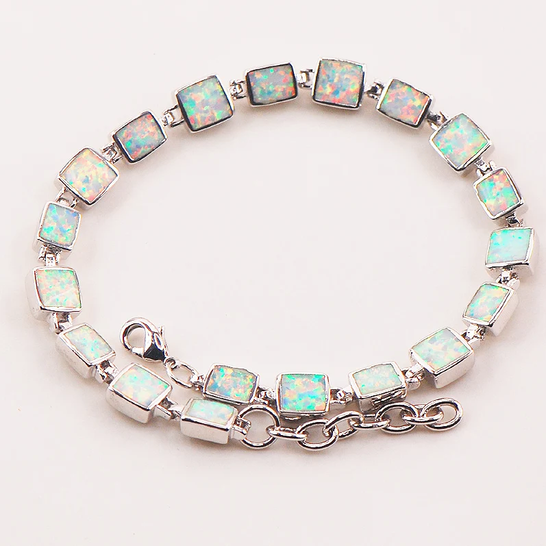 Браслет из серебра 925 пробы с белым огненным опалом 7 5 + 0 дюйма|bracelet free shipping|bracelet