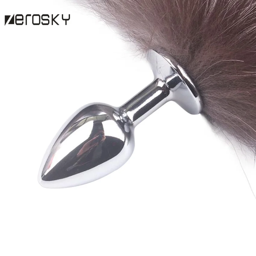 Metal Anal Plug Fox Tail Fun Back Court Stimulate Dog Sex Toys for Woman BDSM Zerosky | Красота и здоровье