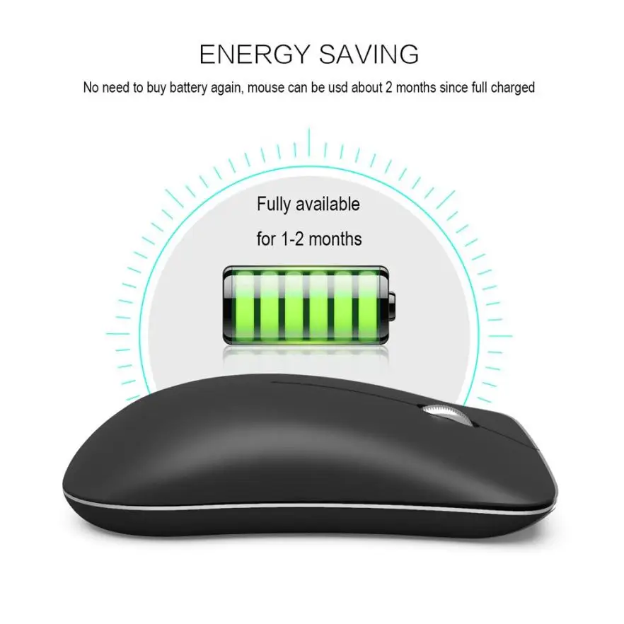 

HXSJ Rechargeable Wireless BT4.0 USB Dual Mode Gaming Mouse Mice For PC Laptop 10716 #3