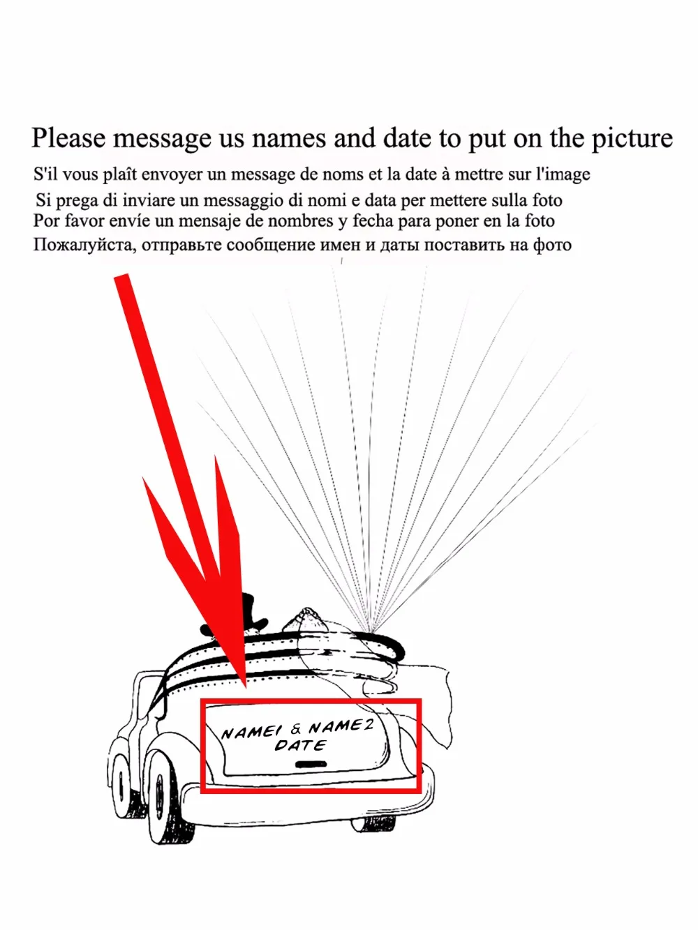 С чернилами холст печать свадебный автомобиль отпечатки пальцев подарок