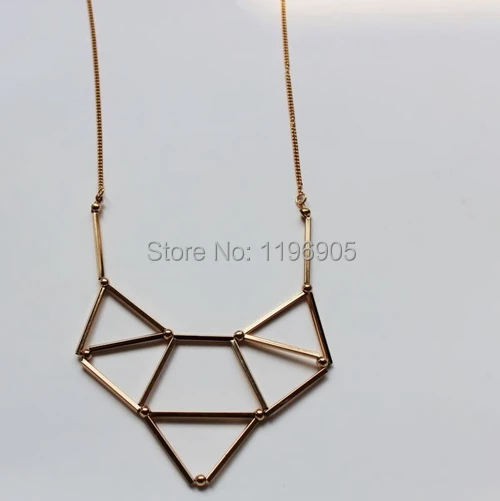 Free Shipping 2014 New Designer Punk Women's Triangle Geometry Statement Necklace Vintage Fashion Chokers High Quality Hot Sale|choker
