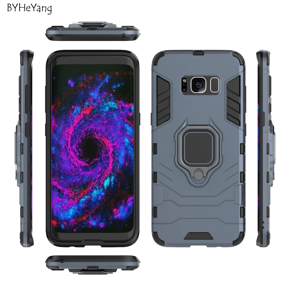For Samsung Galaxy S8 Case Capa Cover Car Holder Magnetic Suction Ring Bracket Armor for Fundas | Мобильные телефоны и