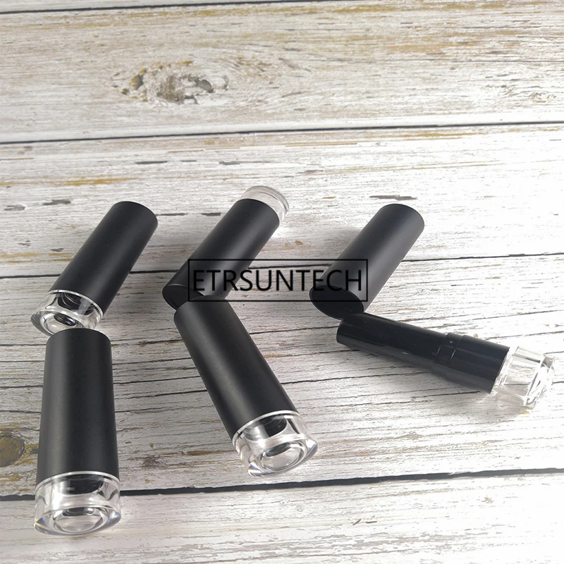 

12.1mm Round Empty frosted black Lipstick Tube Elegant Handmade Lip Balm Tubes Lip Gloss Containers F1795