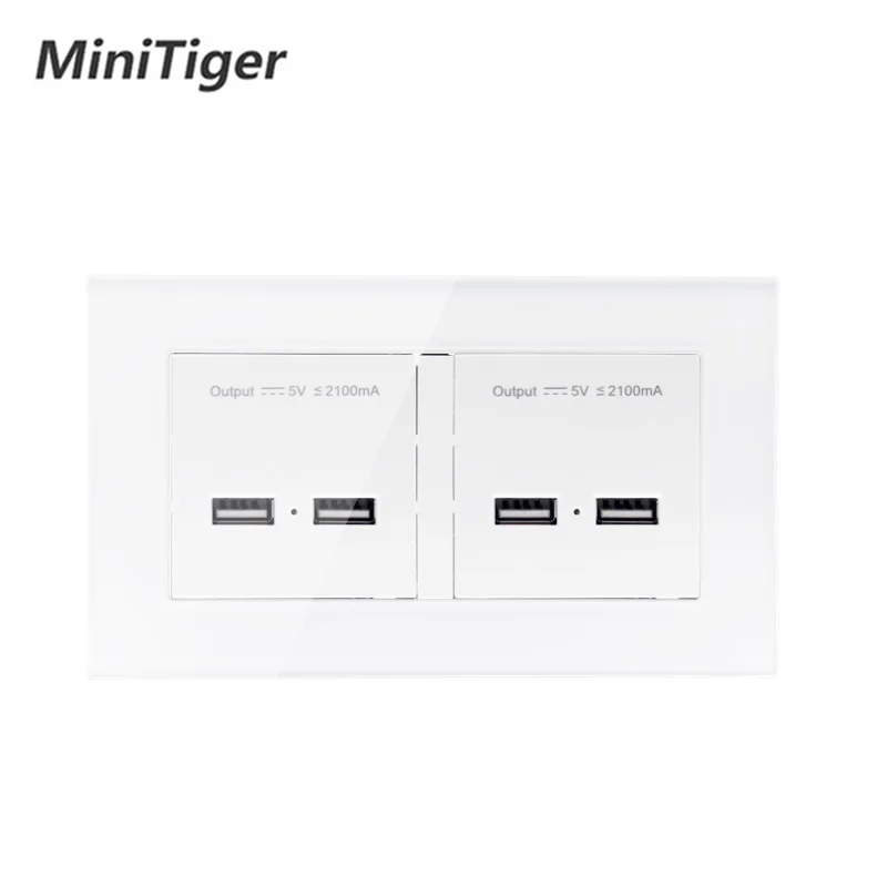 Настенная розетка Minitiger с 4 USB портами умный индукционный зарядный порт для