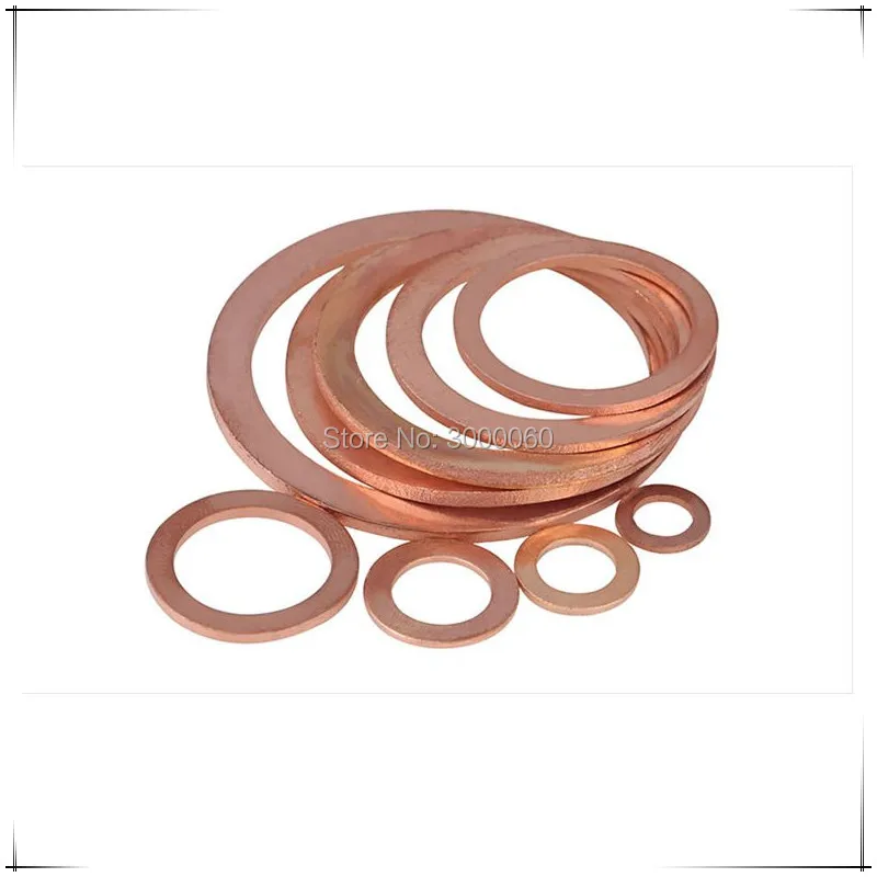 

M14x20mmx 1.5mm Red Copper Sealing Gasket Washer For Watch Marine 100pcs/lot