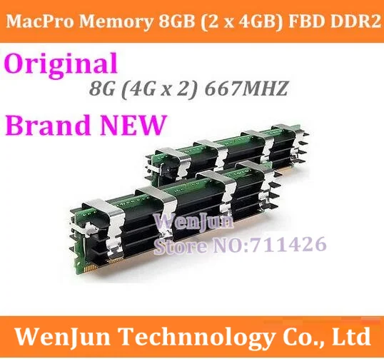 Бесплатная доставка Новый оригинальный для Mac Pro памяти 8 ГБ (2x4 ГБ) DDR2 PC2-5300 fb-DIMM ECC