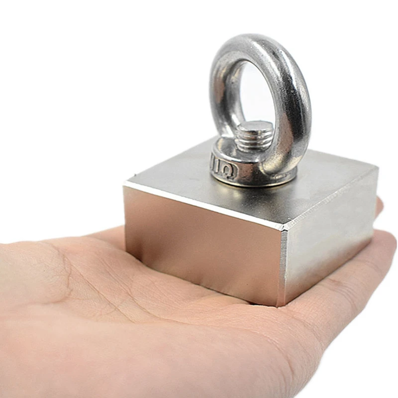 Silver small Горячая Распродажа, супер сильный неодимовый магнит для рыбалки, спасательный Магнитный шестисторонний кольцевой крючок, 10 мм, крепёжный блок для Глубоководной Рыбалки - Цвет: Silver small