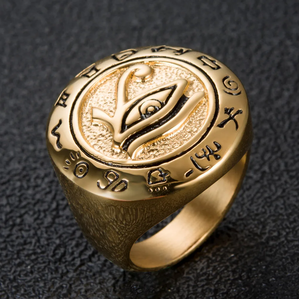 Мужское кольцо из нержавеющей стали панк-кольцо с защитой от ветра Horus Eye Ring |