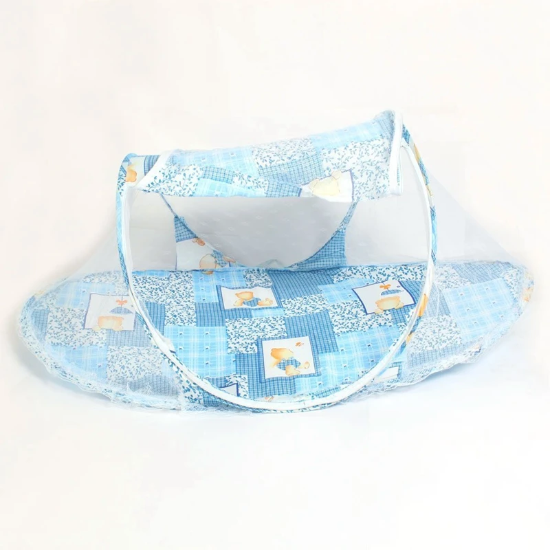 Baby Cradle Bed Mesh Mosquito Nets Foldable Toddler Kids Infant Safty Net Netting Crib Playpen Play Tent Blue |