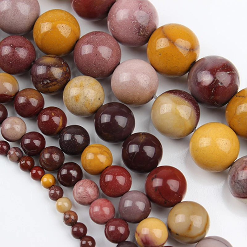 New Mix Colored Loose Natural Beads Charms Spacer Round Stone 4 6 8 10 12 14mm for DIY Jewelry Findings F2119 | Украшения и